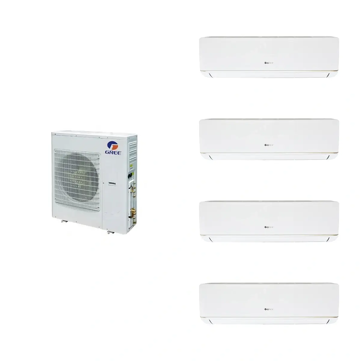 Aer condiționat multisplit Gree patru camere 1 unitate externă 36000 BTU și 3 unități interne 12000 BTU 1 unitate internă 18000 BTU