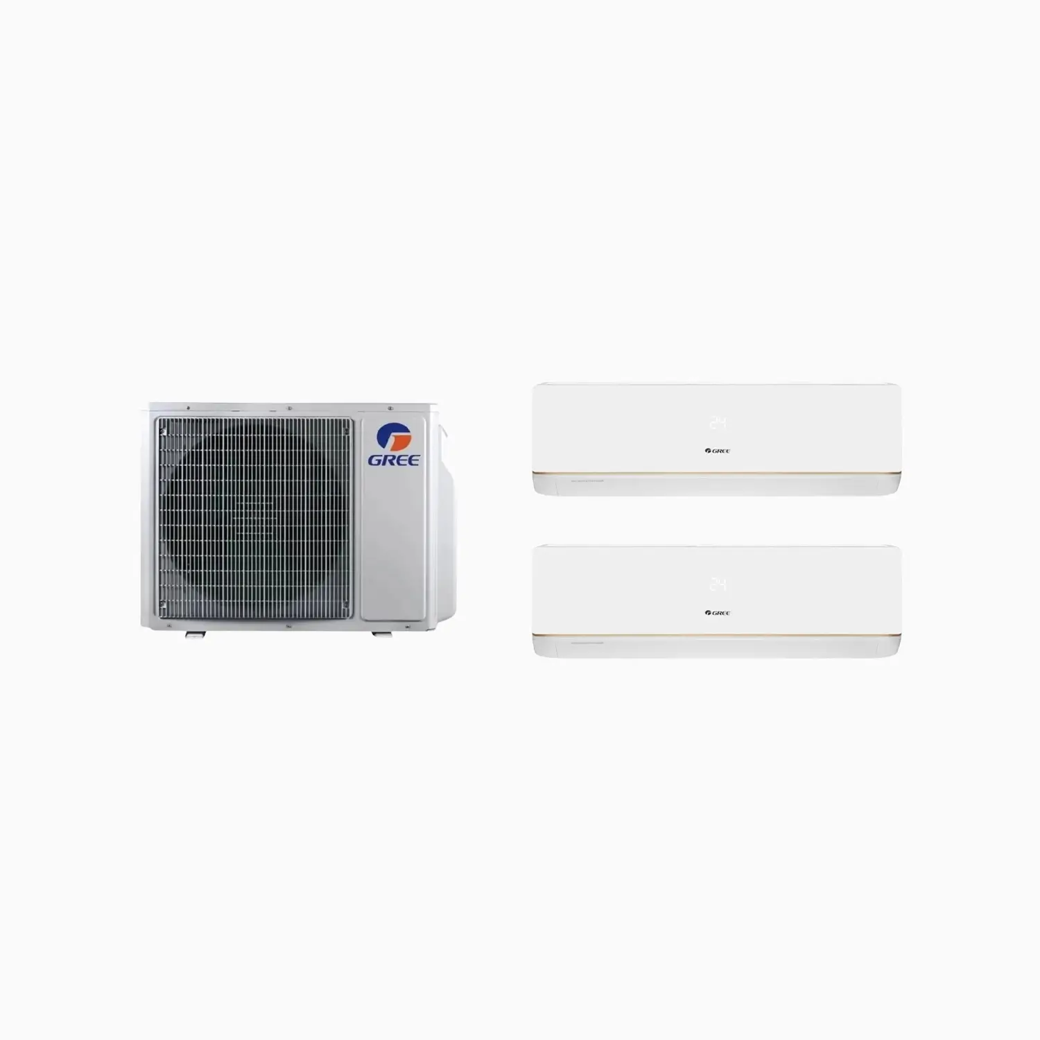 Aer condiționat multisplit Gree două camere - unitate externă 18000 BTU + 2 × unitate internă 7000 BTU