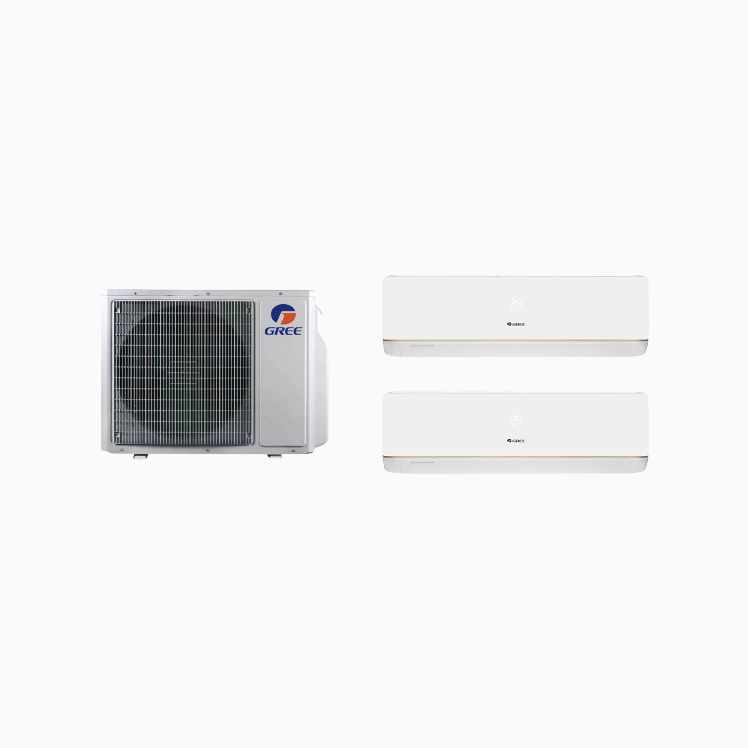 Aer condiționat multisplit Gree două camere 1 unitate externă 24000 BTU și 2 unități interne 9000 BTU