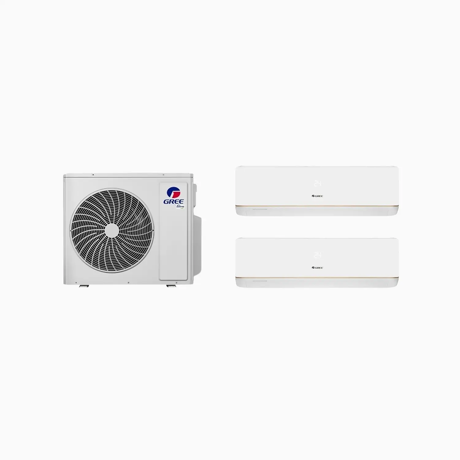 Aer condiționat multisplit Gree două camere - unitate externă 28000 BTU + 2 × unitate internă 7000 BTU