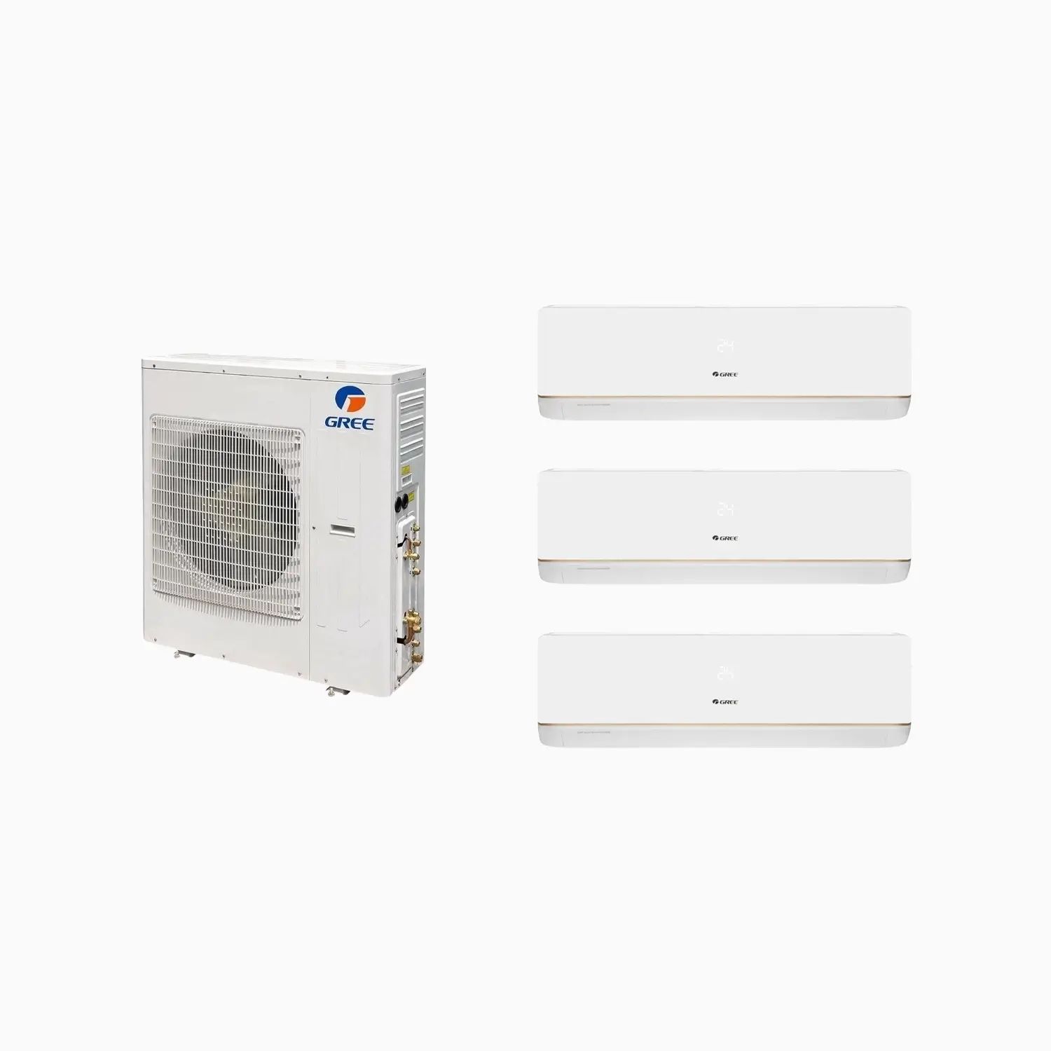 Aer condiționat multisplit Gree trei camere - unitate externă 42000 BTU + 3 × unitate internă 7000 BTU