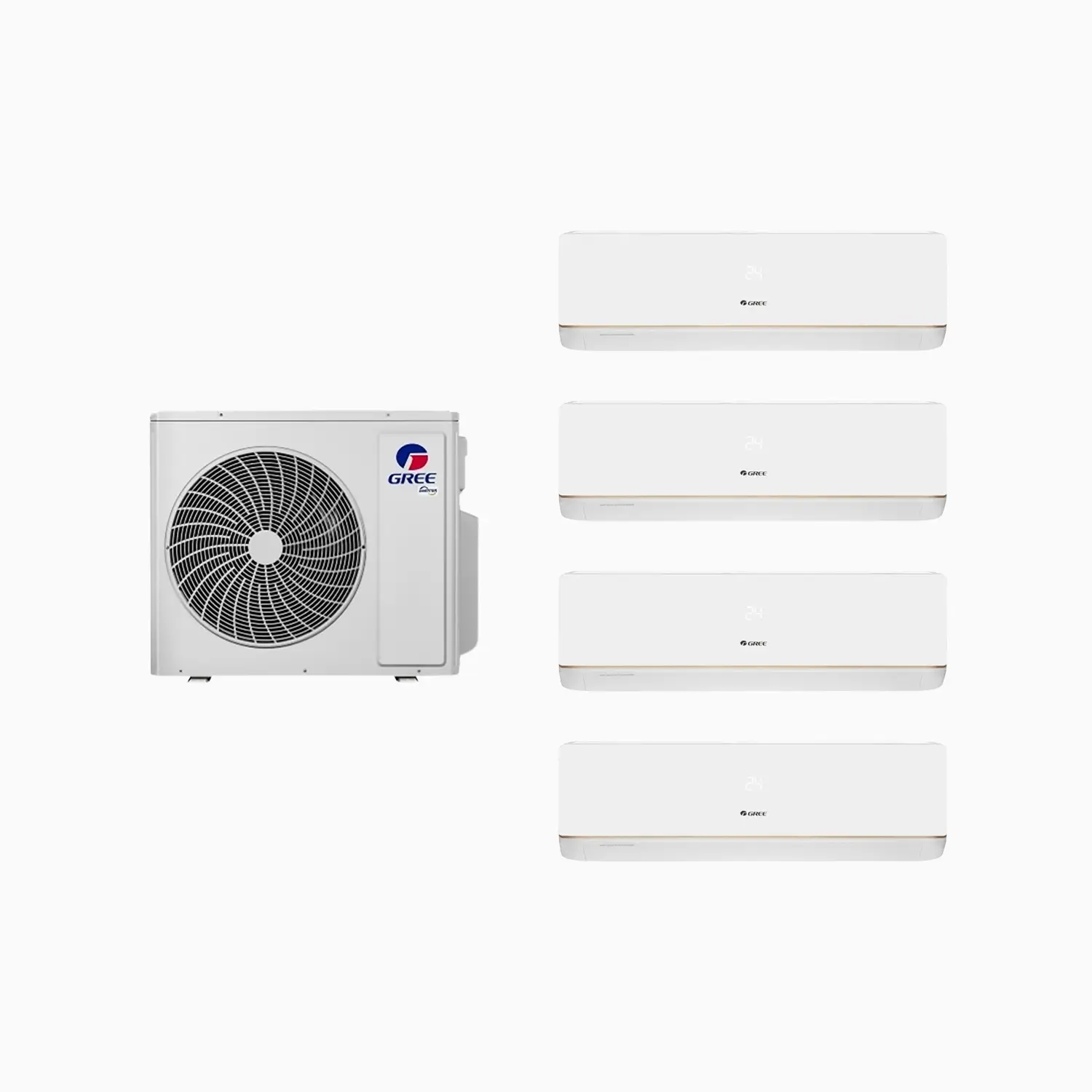 Aer condiționat multisplit Gree patru camere - unitate externă 28000 BTU + 4 × unitate internă 7000 BTU